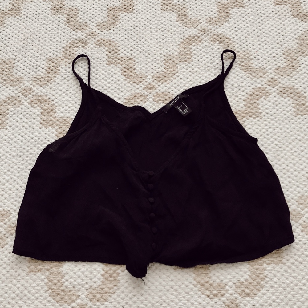 forever 21 cropped flowy tank top